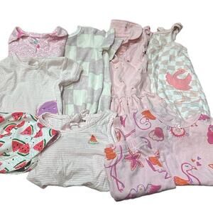Bundle of 9 Pieces - Girl Toddler Clothes (12-24 Months) Summer Flamingo pink